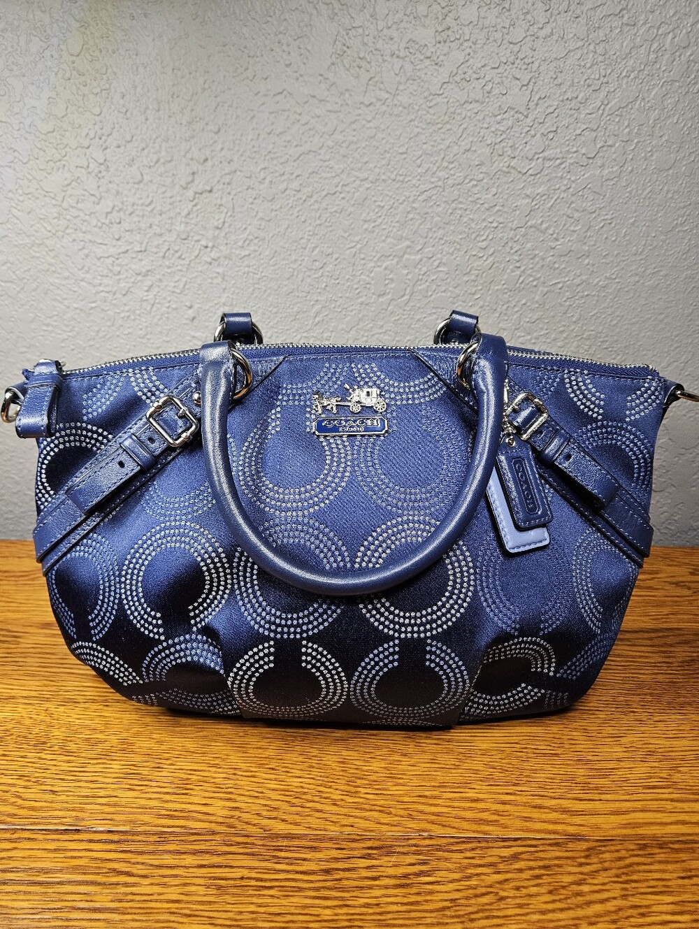 Coach Madison Dotted Op Art Sophia Convertible Bag - Picture 14 of 14